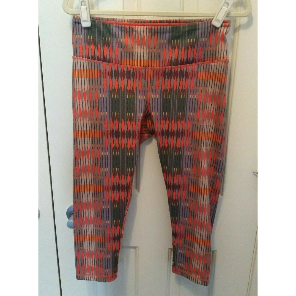 PrAna Carmine Desert Geo Leggings Medium Orange Beige Green
